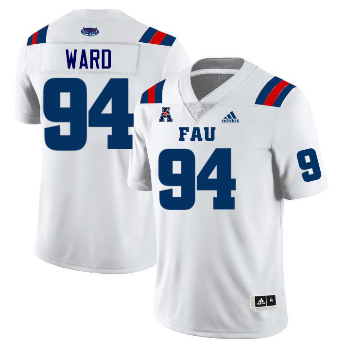 Florida Atlantic Owls #94 Loren Ward College Football Jerseys Stitched-White